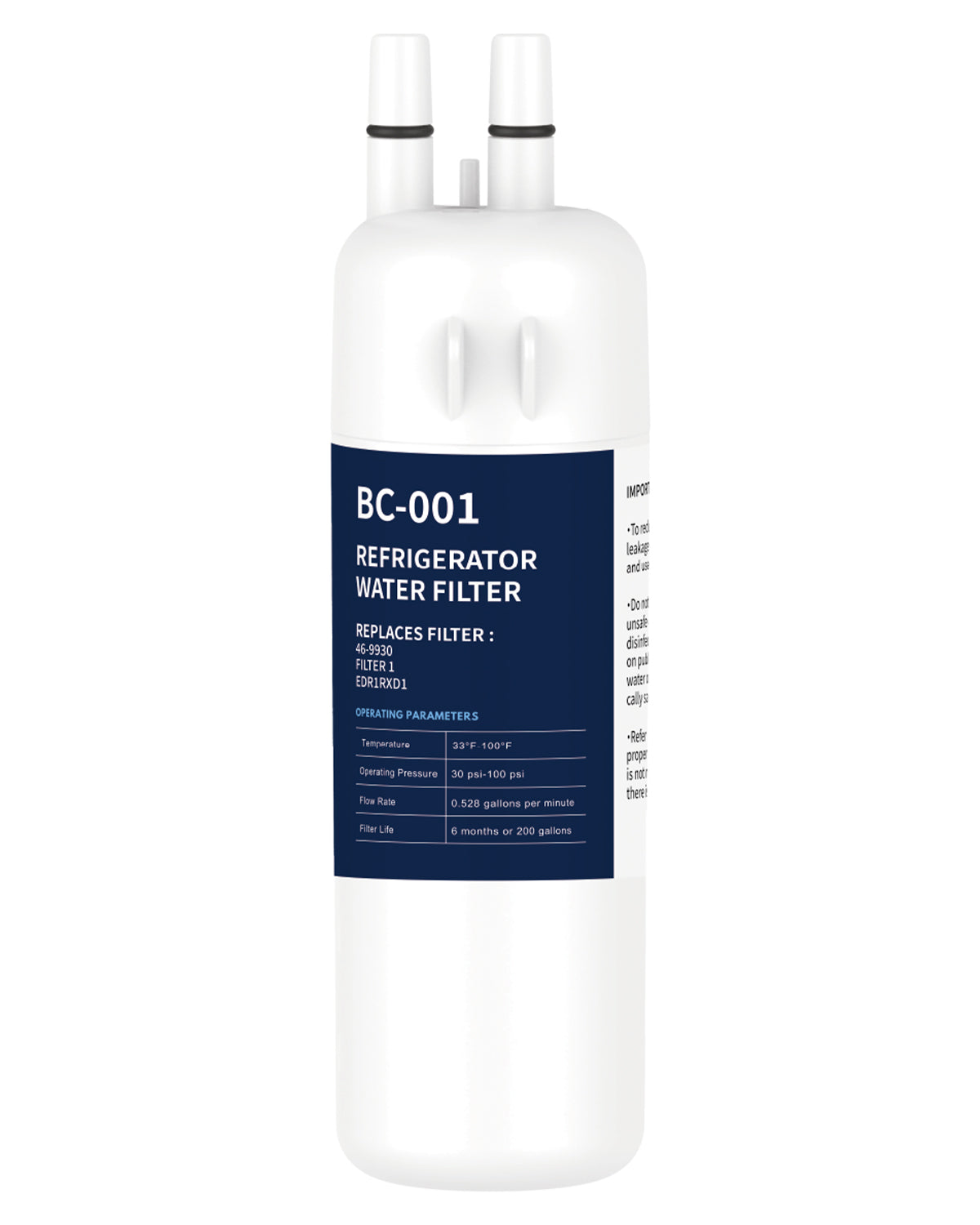 Refrigerator Water Filter 1 Pack Compatible with W10295370A EDR1RXD1 WHR1RXD1 KAD1RXD1 Filter 1 W10295370 P4RFWB P8RFWB2L 46-9930 46-9081 Refrigerator Water Filter