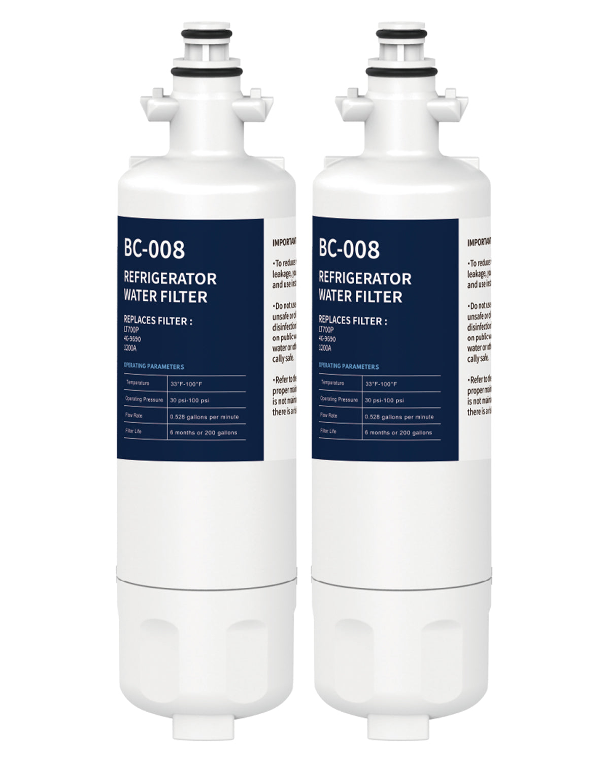 Refrigerator Water Filter Replacement 2 Pack 9690 for kenmore Elite 469690 LT700P RFC 1200A ADQ36006102 ADQ36006101 LFX28968ST RWF1052 RWF1200A LFXS29626S LFXS30766S LFX31925ST LFX31945ST