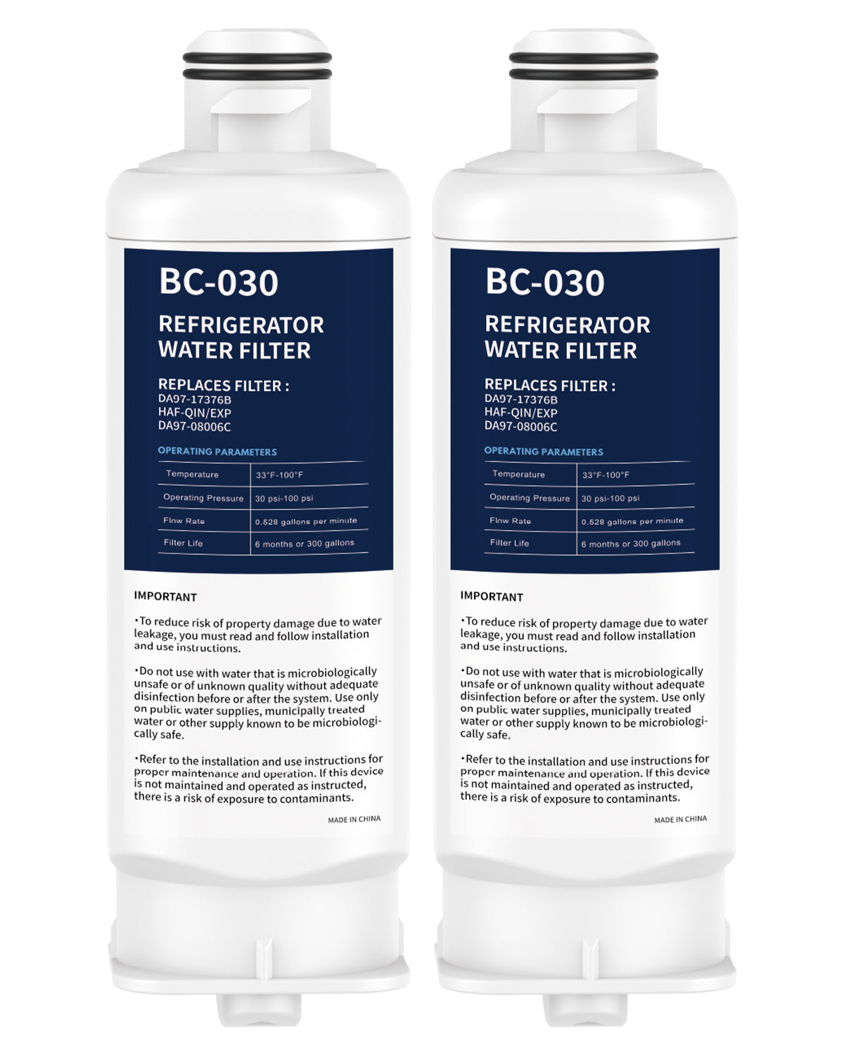 Refrigerator Water Filter Replacement 2 Pack for DA97-17376B HAF-QIN HAF-QIN/EXP DA97-08006C RF23M8070SG RF23M8070SR RF23M8090SG RF23M8090SR RF23M8570SR RF23M8590SG