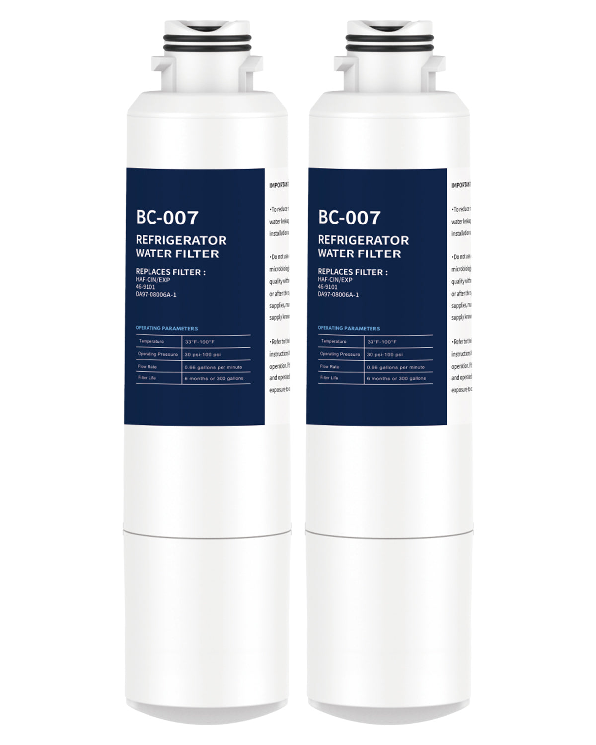Refrigerator Water Filter Replacement 2 Pack DA29-00020B for RF28HMEDBSR RF263BEAESR HDX FMS-2 HAF-CIN/EXP RF4287HARS PL-200 RFG297HDRS RF28HFEDBSR DA97-08006A 469101 RWF0700A