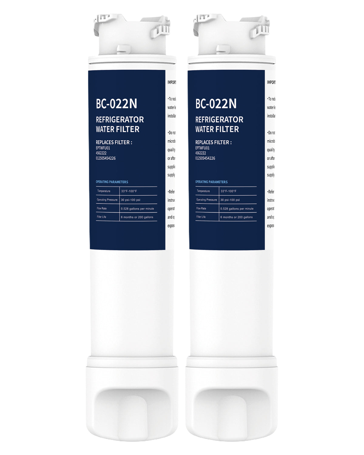 Refrigerator Water Filter Replacement 2 Pack for EPTWFU01 EWF02 Pure Source Ultra II PureSource Ultra 2 SCWFTCTO GP006 EPTWFUO1 MR022 JO22 BO022 TH-01 DE022 1007 1PACK