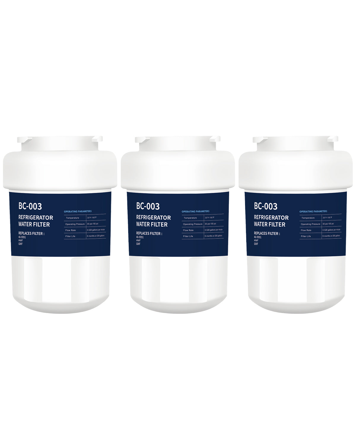 Refrigerator Water Filter Replacement 3 Pack for Profile MWF Hdx Fmg-1 Mwfa Gwf Mfw Gemwf 197D6321P006 46-9991 469991 Gse25gshecss Gse25hmhbhes Mwfp3pk for GE Monogram Water Filter