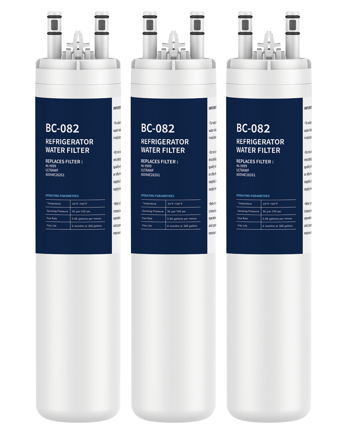 Refrigerator Water Filter Replacement 3 Pack for ULTRAWF Pure Source Ultra Kenmore 46-9999 DGHF2360PF FGHB2844LF FGHC2331PF FGHC2342LF FGHC2355PF A0094E28261 Water and Ice Height 11 inches