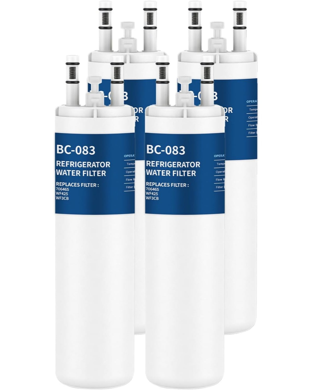 Refrigerator Water Filter Replacement 4 Pack HP006 Compatible with Frigidaire DAYEAR Pure Source 3 WF425 706465 242069601 242086201 242017800 Height 9 inches