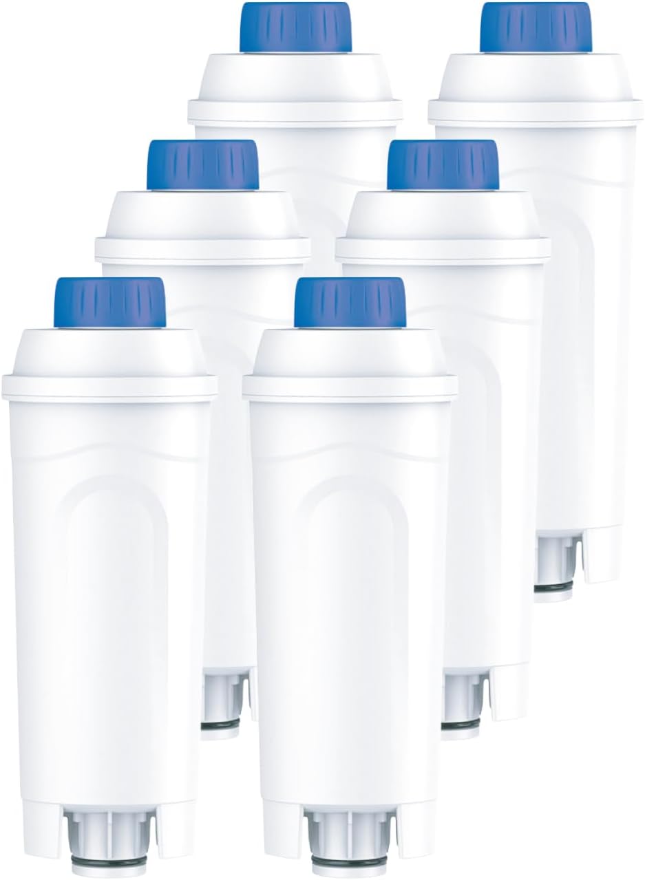 Coffee Water Filter Replacement 6 Pack for DLSC002 Water Filter Compatible with 5513292811 BCO410 BCO420 EC EC680 EC800. CFL-950 SER3017
