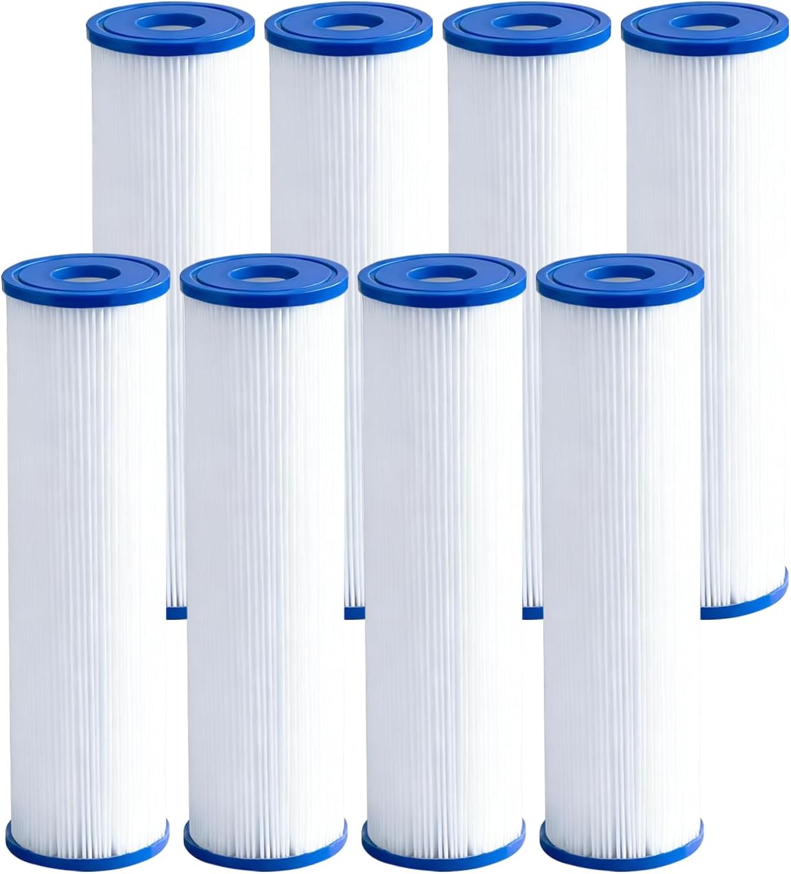 Cold Plunge Filter Cartridge 20 Micron Pleated Sediment Filter 10"x2.5" (8 Pack) Replacement for Most Compatible with Cold Plunge Chiller,Ice Bath Chiller