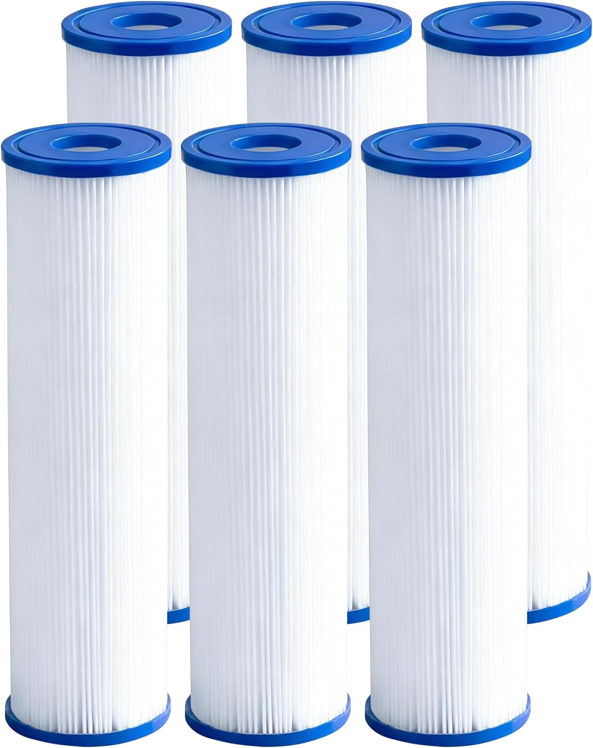 Cold Plunge Filter Cartridge 20 Micron Pleated Sediment Filter 10"x2.5" (6 Pack) Replacement for Most Compatible with Cold Plunge Chiller,Ice Bath Chiller