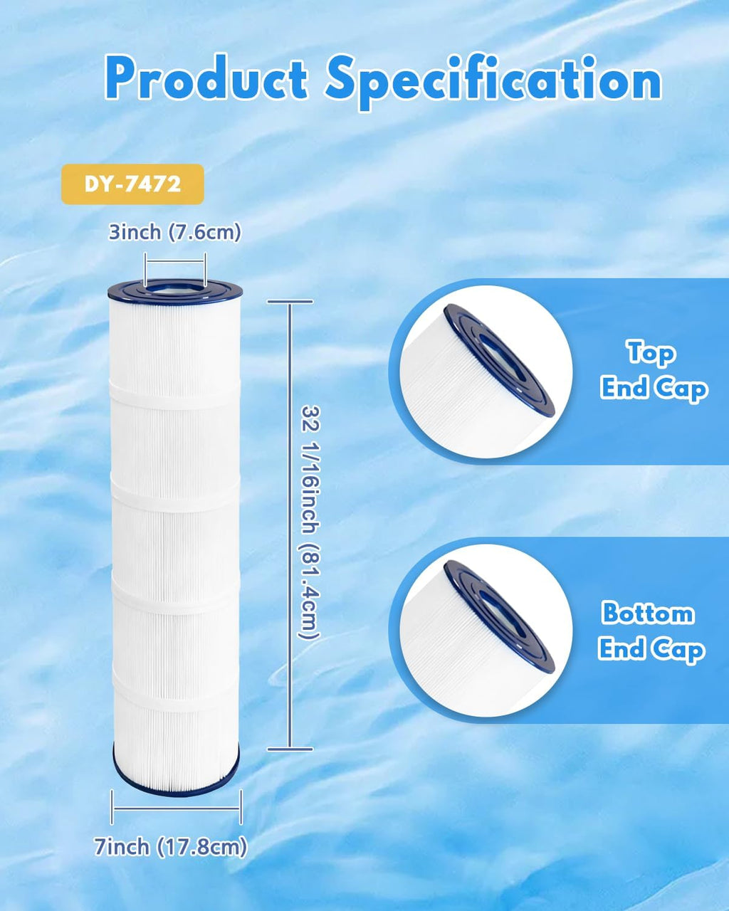 Swimming Filter Cartridge 4 x 130 Sq. Ft. (4 Pack) Filter Replacement CCP520 C-7472 PCC130 FC-1978 Ultral-A7 160332 EC-160332 178585 R173578 817-0131