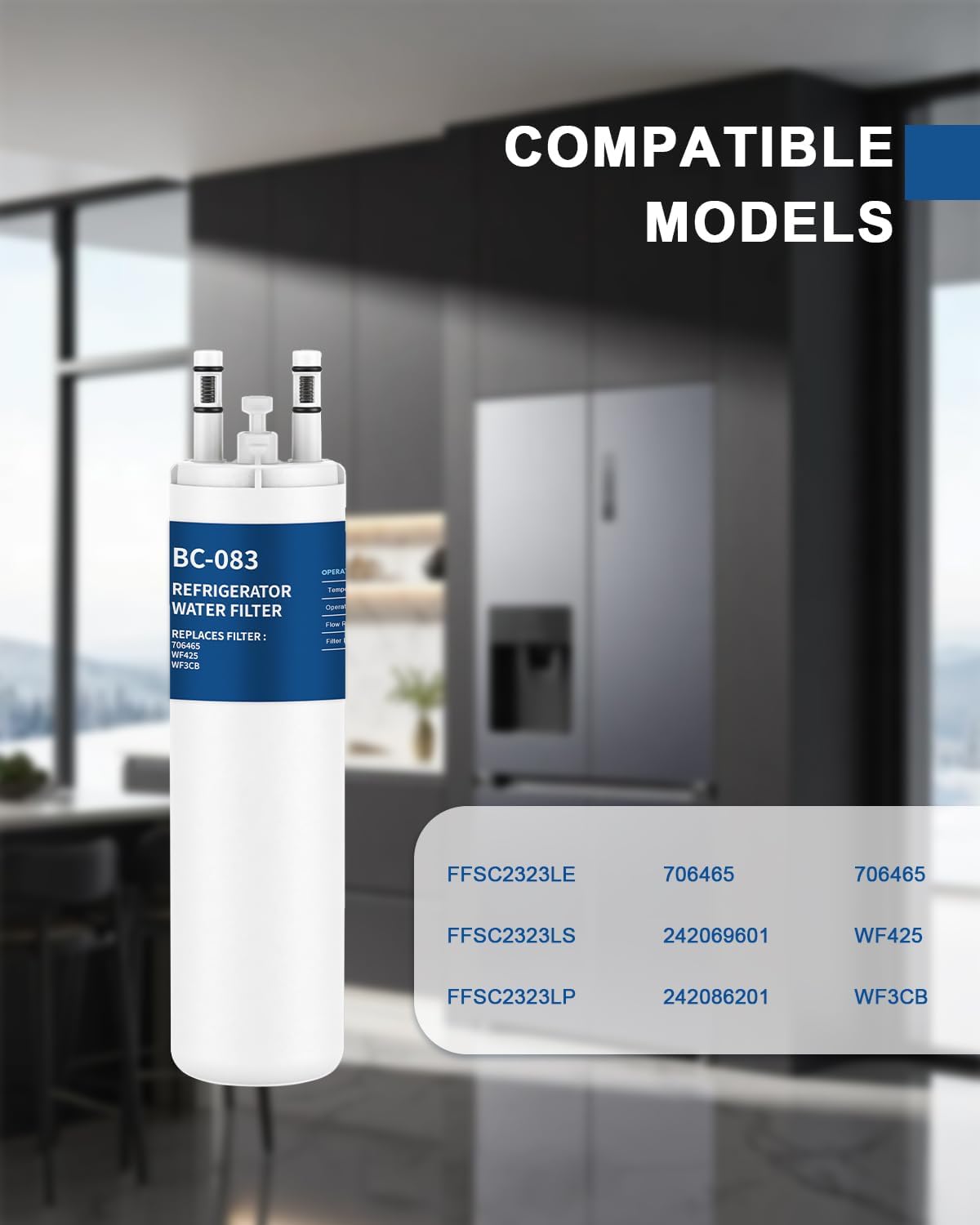 Refrigerator Water Filter Replacement 4 Pack HP006 Compatible with Frigidaire DAYEAR Pure Source 3 WF425 706465 242069601 242086201 242017800 Height 9 inches