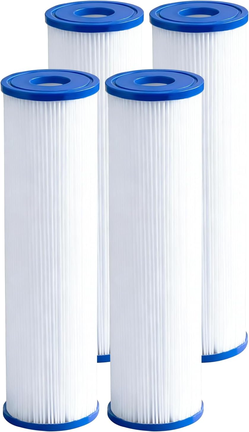 Cold Plunge Filter Cartridge 20 Micron Pleated Sediment Filter 10"x2.5" (4 Pack) for Replacement Most Compatible with Cold Plunge Chiller,Ice Bath Chiller
