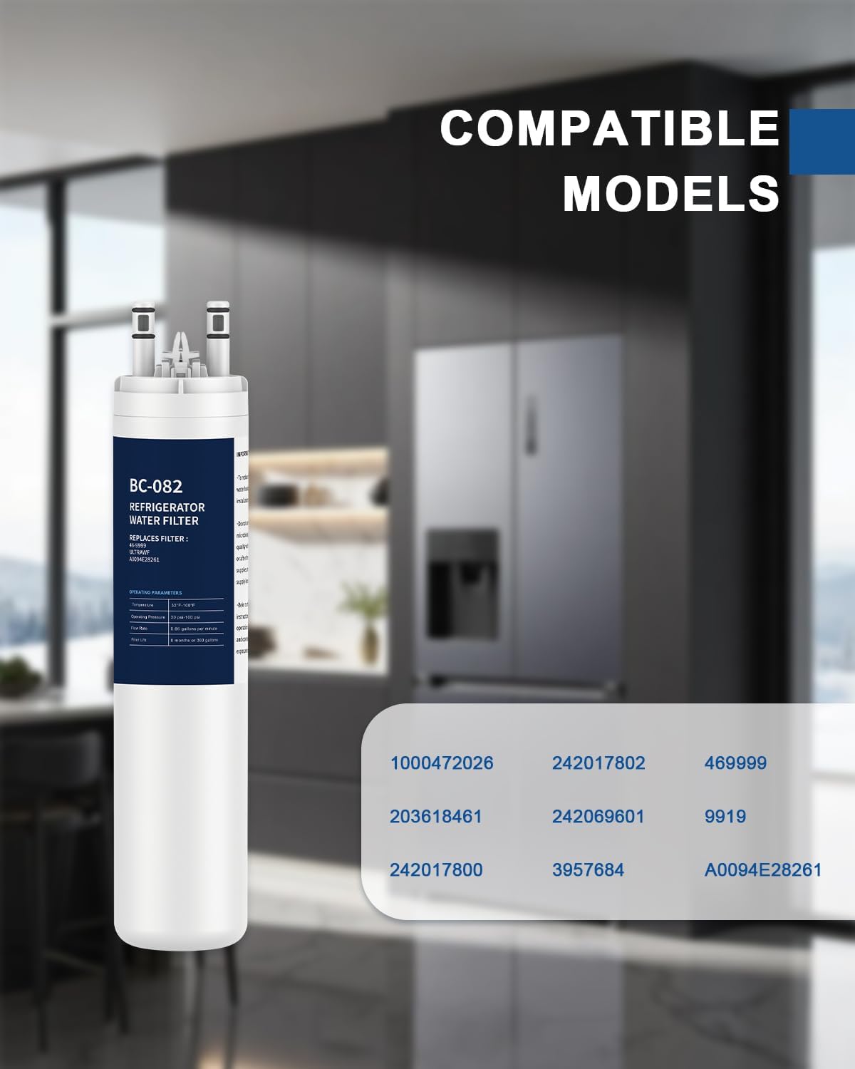 Refrigerator Water Filter Replacement 2 Pack for ULTRAWF Pure Source Ultra Kenmore 46-9999 DGHF2360PF FGHB2844LF FGHC2331PF FGHC2342LF FGHC2355PF A0094E28261 Water and Ice Height 11 inches