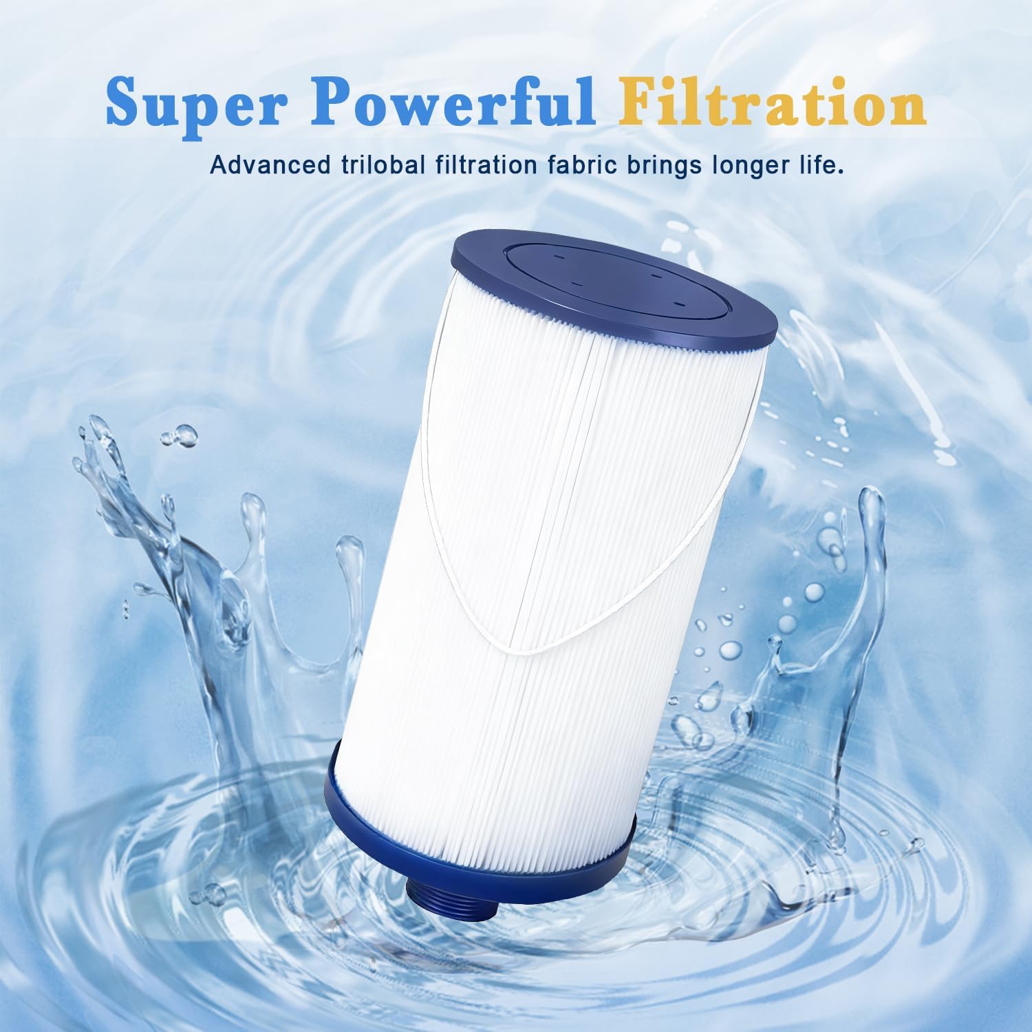 Spa Filter Replacement 42 Sq.ft (2 Pack) Hot Tub Filter Cartridge for FC-2402 303279 5CH-37 PFF42TC-P4 SD-01322 78460
