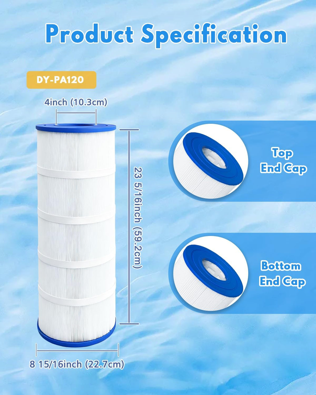 Swimming Filter Cartridge 120 Sq. Ft. (2 Pack) Filter Replacement C1200 C1200 C-8412 CX1200RE FC-1293 PCCF-125 817-0125N