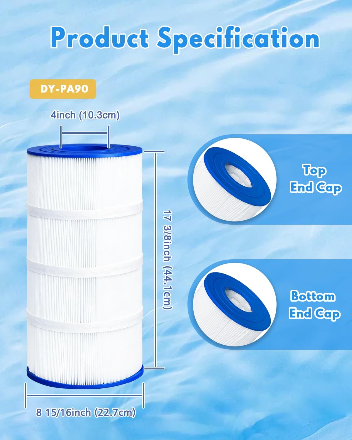 Swimming Filter Cartridge 90 Sq. Ft. (1 Pack) Filter Replacement for C900 CX900RE C9002 PA90 C-8409 FC-1292 P.C.100 PXC95 25230-0095S