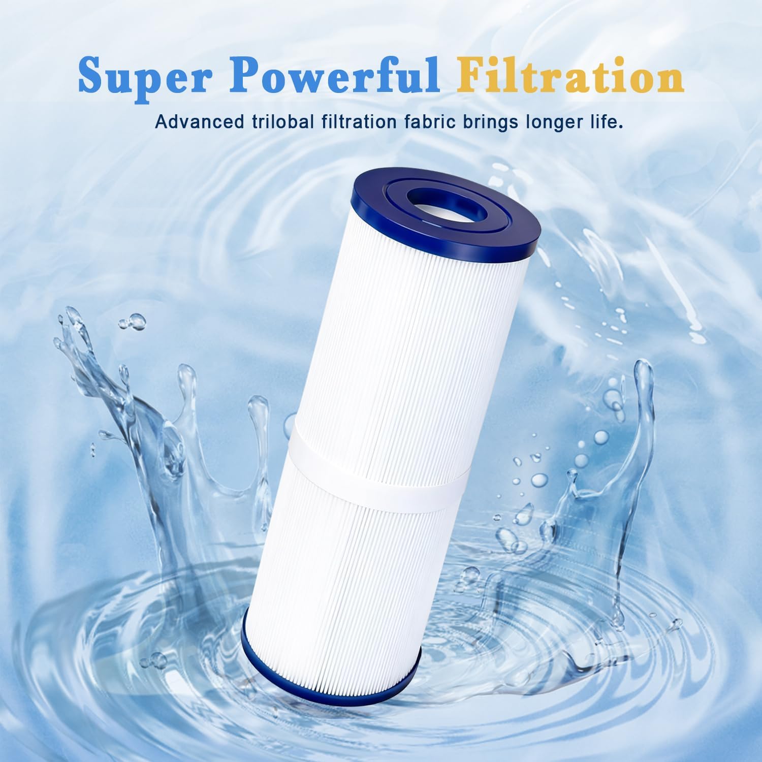 Spa Filter Replacement 50 Sq.Ft 13" x 5" (2 Pack) Drop-in Hot Tub Filter for PRB50-IN PRB501N C-4950 FC-2390 J210/ J220/ J235/ J245/ J275 413-212-02 373045 03FIL1600 R173434