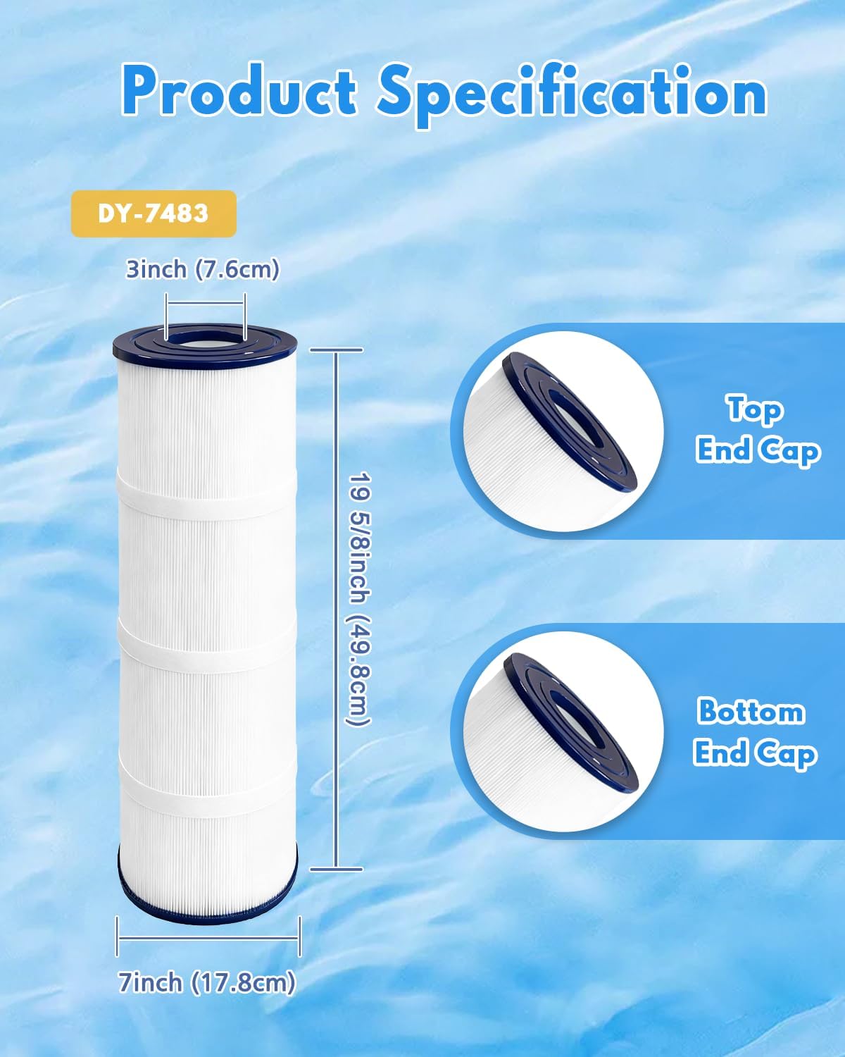 Swimming Filter Cartridge 81 Sq.Ft. (4 Pack) Filter Replacement for C-7483 C3030 CX580XRE & for C3020 C3025 C580E PA81-PAK4 FC-1225 FC-6425